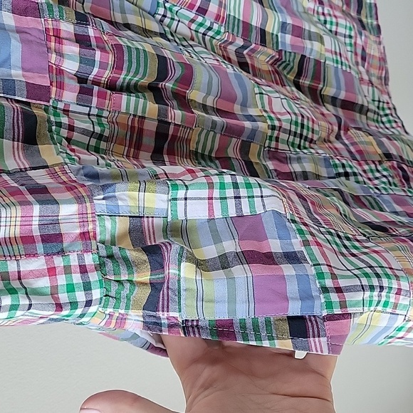 LL Bean Striped Coloful‎ Patchwork Sleeveless Cotton Dress Women Size 8 Preppy - Picture 6 of 12